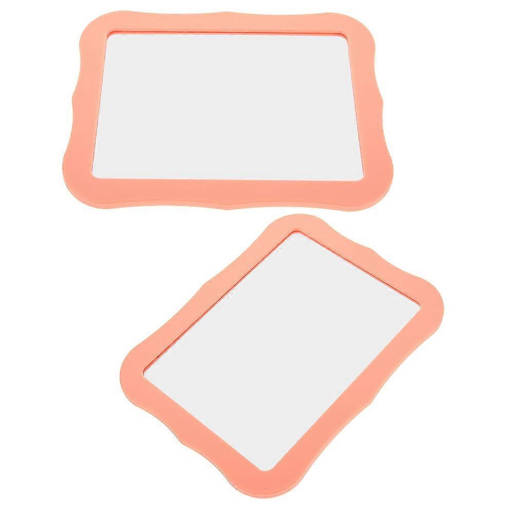 Locker Mirror Portable Makeup Mirror For Home Refrigerator Rectangular Soft Magnetic Glass Use 2Pcs