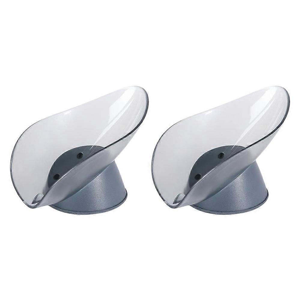 2pcs Creative Bathroom Soap Box with Water Draining Storage Rack for Home Blue