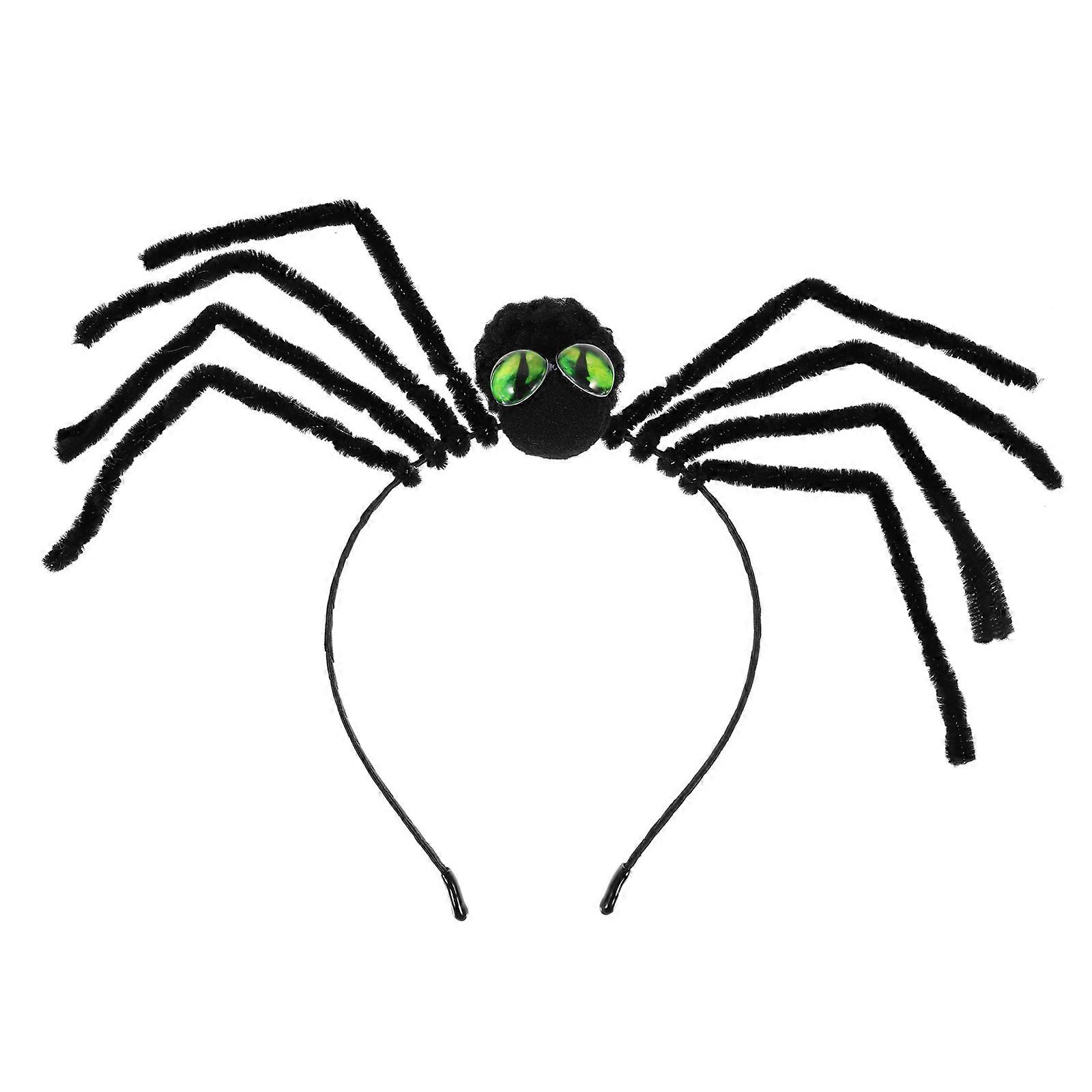 Halloween Spider Headbands For Women Masquerade Circular Shape Green 30x23cm 1Pack