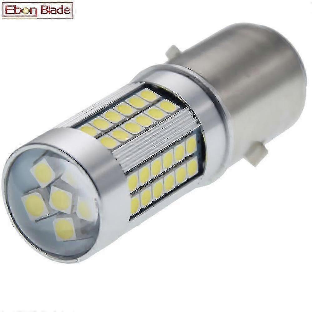 ホワイト バイク用 H6 ヘッドライト 6V 12V Ba20d H4 バイキセノンビーム 3030 66smd LED モペット スクーター ATV ランプ電球 P15d P45t ライト