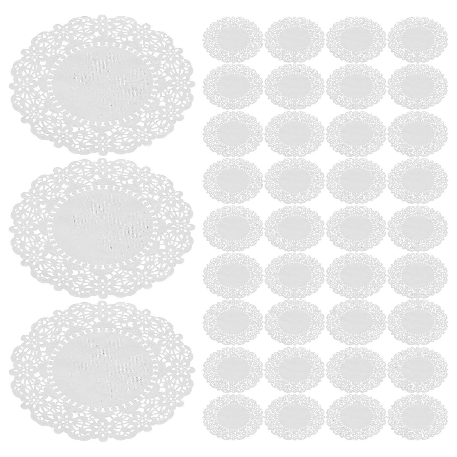 Doilies 纸质桌布用于食品烘焙煎炸一次性圆形白色 140 件