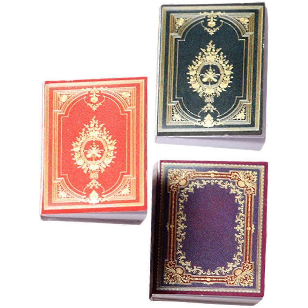 Miniature Books Model Tiny House Decor Paper Rectangular 3Pcs