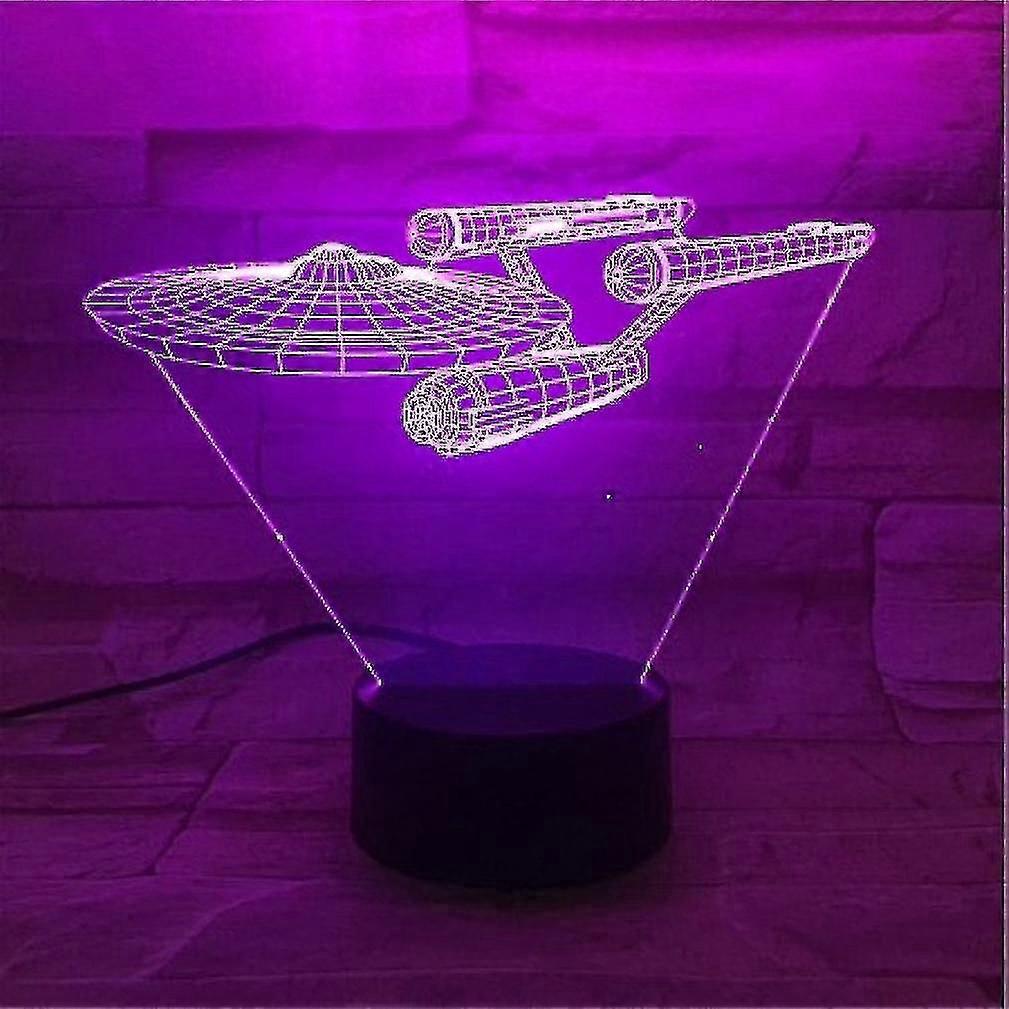 3d Small Night Light Star Trek Spaceship Led Seven-color Lights