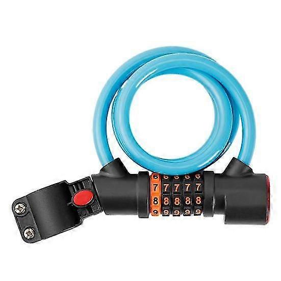 Bike Lock with Tail Light High Security Heavy-Duty Anti Theft 5 Digit Re-settable Combination Bike Cable Lock with Taillight