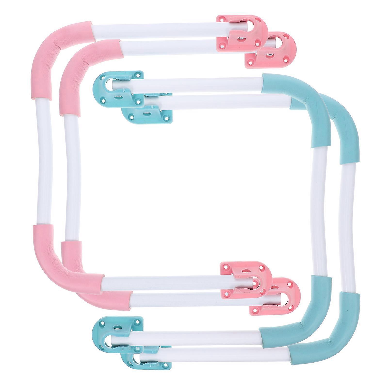 Foldable Leg Coffee Table U Shape Metal Legs For Table 2 Sets White Blue Modern Style