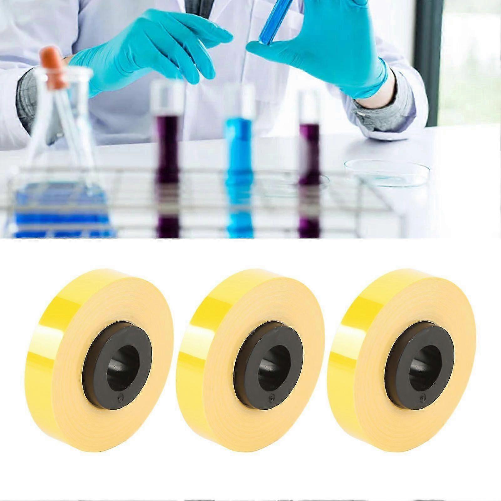 3 Roll Label Maker Tape Each 26.2ft Length 9mm Width Tear Resistant PET Label Maker Tape Refills for MAX LM 370 380 390 Yellow