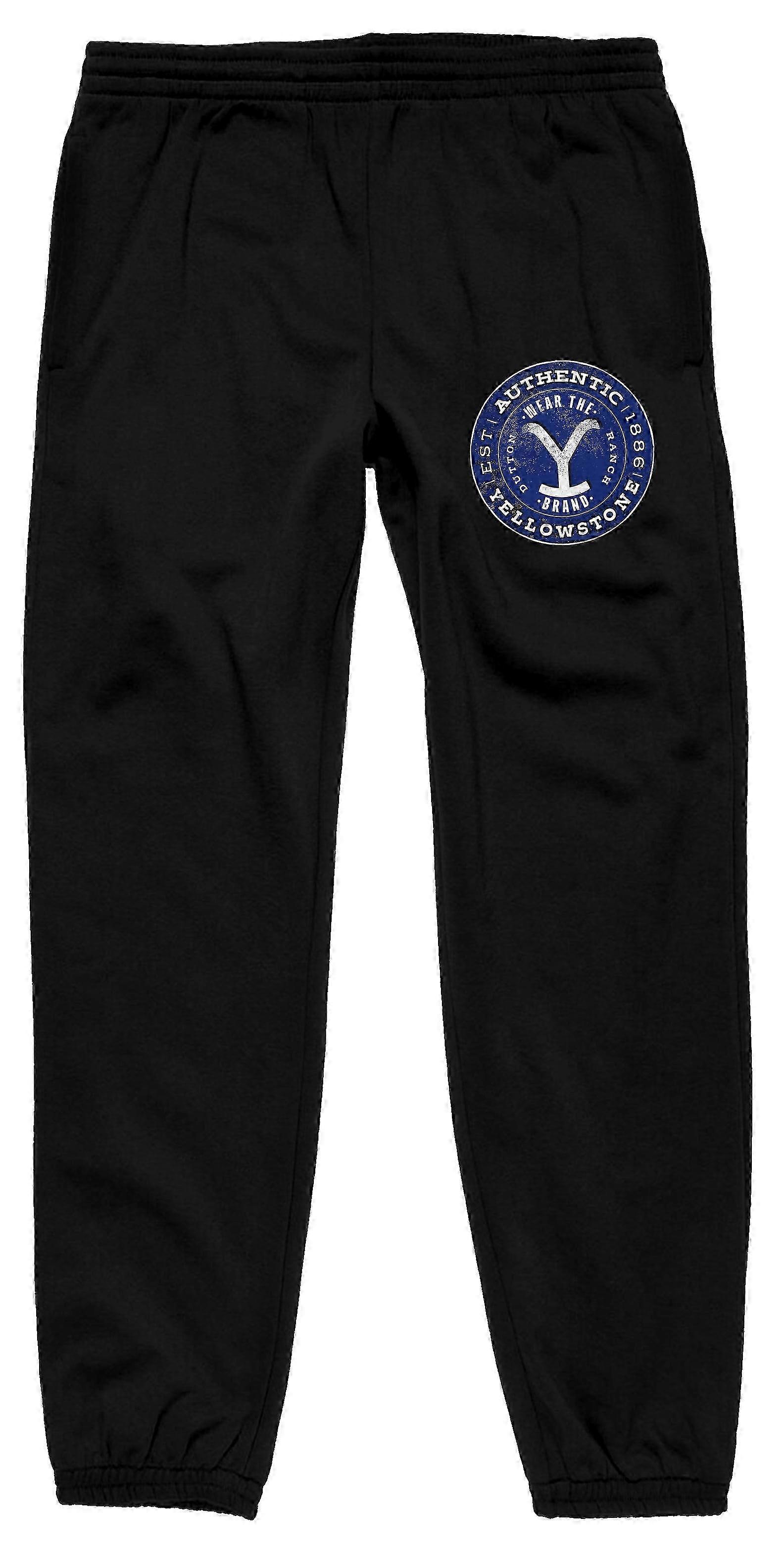 Schwarze Herren-Jogginghose mit Yellowstone Dutton Ranch Logo