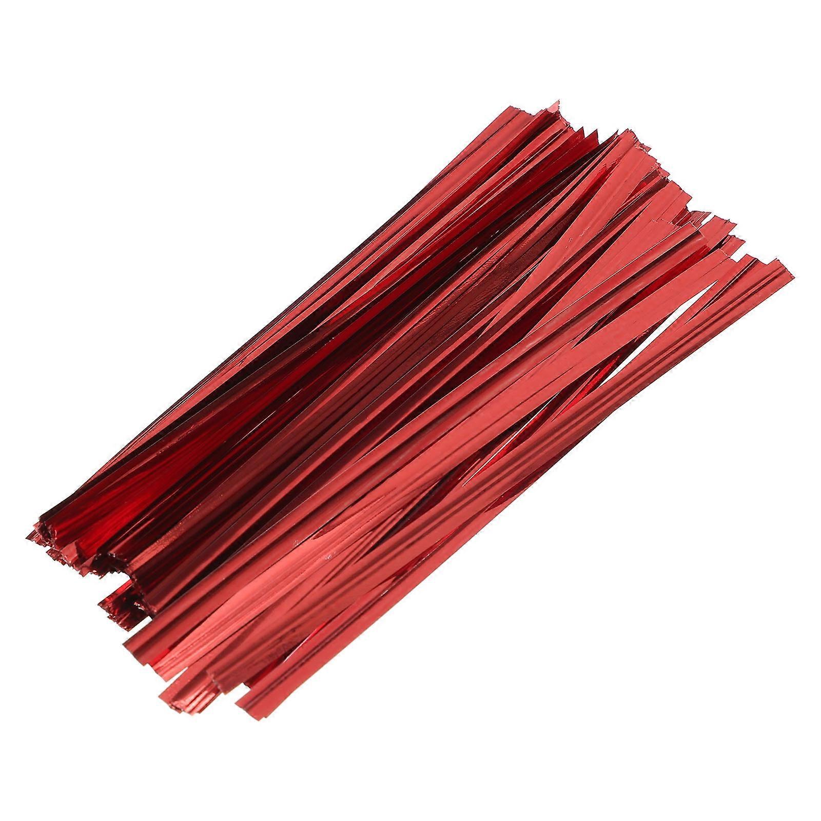 Metallic Ties for Baking Packaging Red Color 10cm Size Bag Sealing 800Pcs