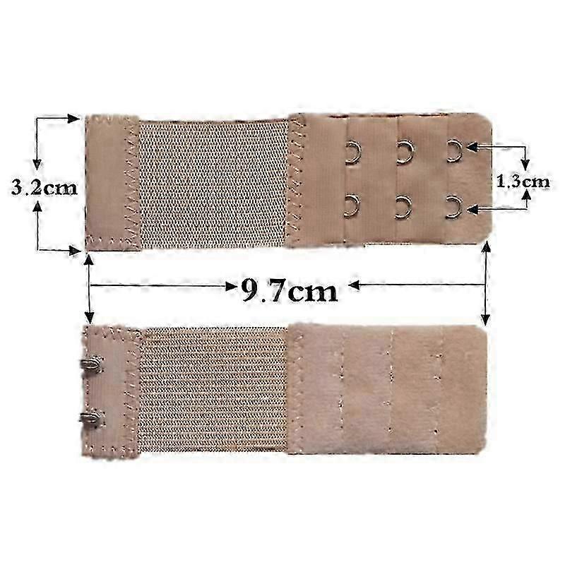 Adjustable Bra Hook Extenders for Women with 3 Rows and 2 Hooks Lengthening Bra Straps