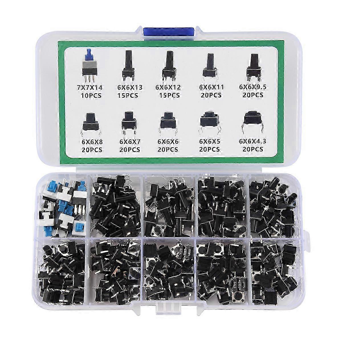 10 kinds Values 180PCS Tactile Push Button Switch micro-trigger Mini Momentary Tact Assortment Edition 0703