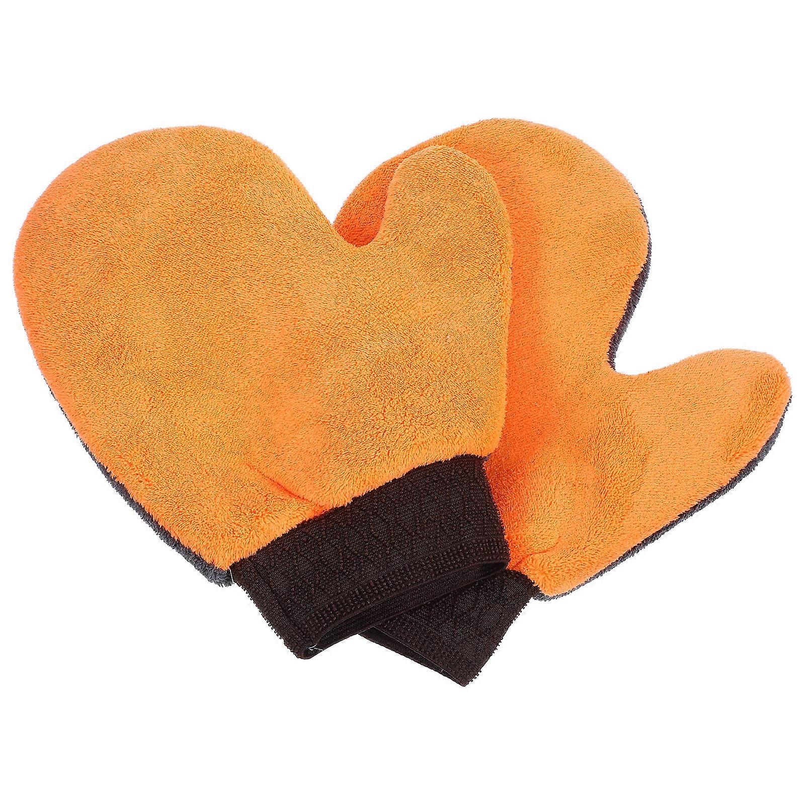 Reusable Cleaning Gloves Dual-Sided Car Wash Mitts Fashionable Touch Men 2Pcs