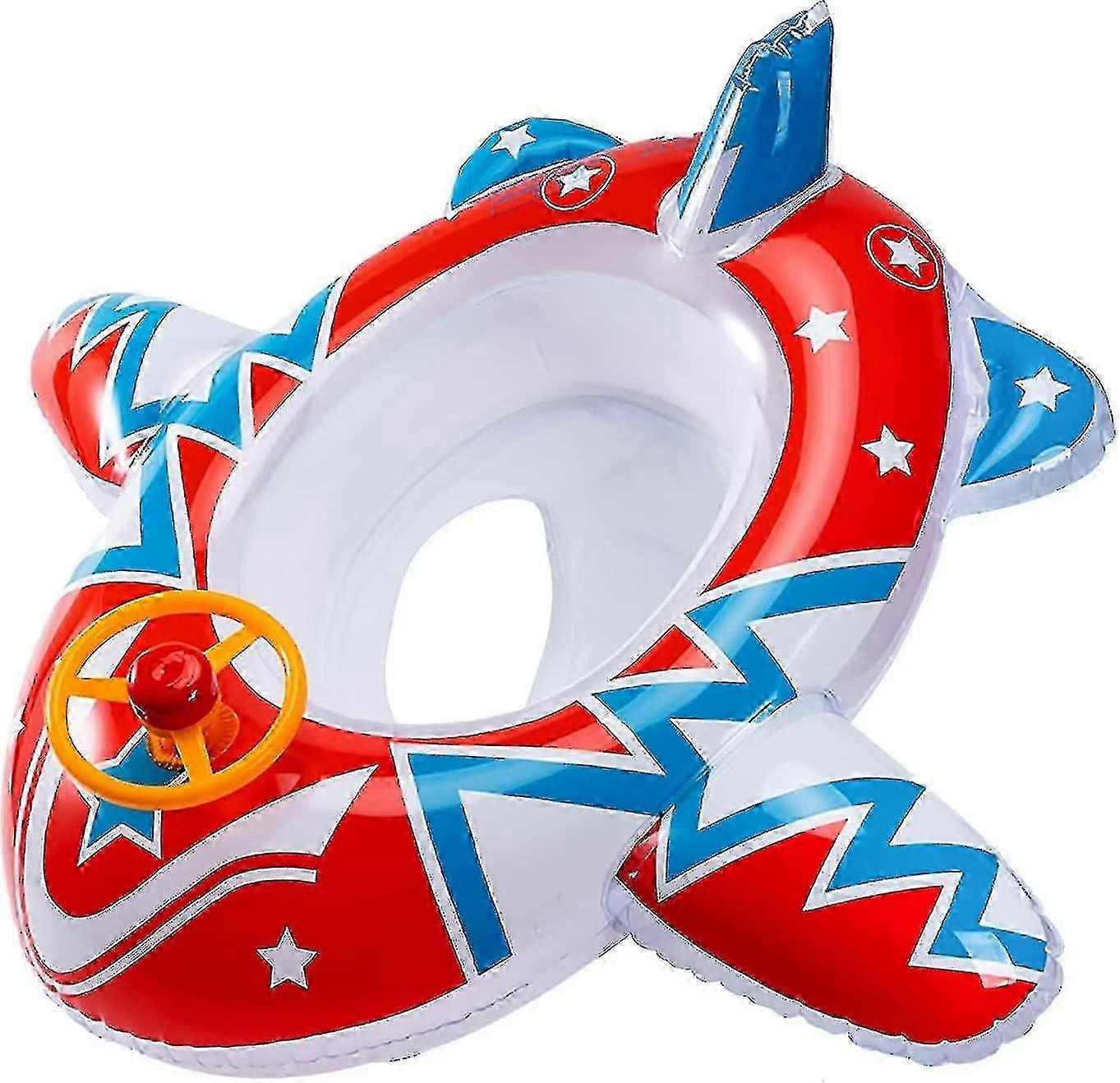 Kids Inflatable Pool Float for Toddlers - Airplane Design Swimming Ring Ride-ons for Summer Fun