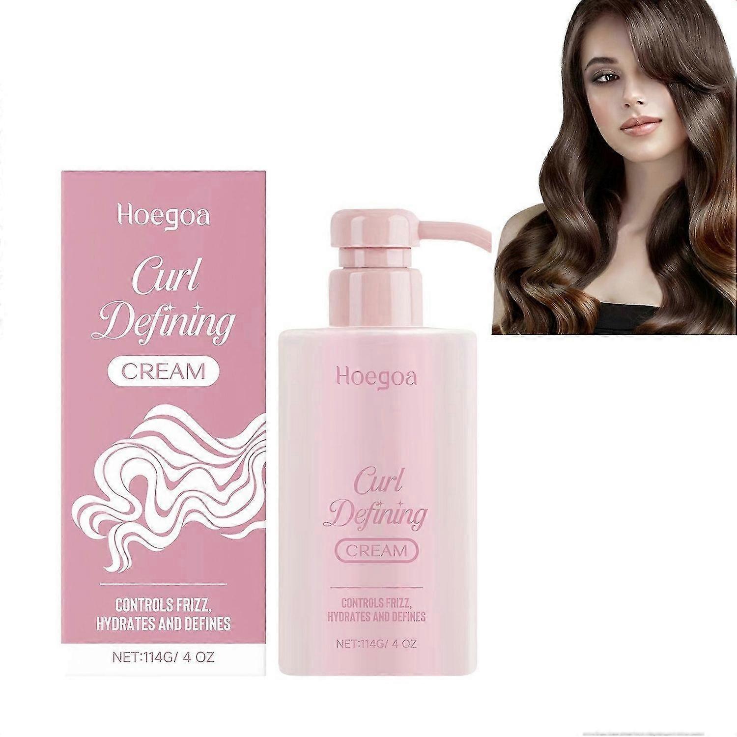 Hair Curl Defining Cream, Curl Defining Cream, Curl Cream for Curly Hair Anti Frizz, Moisturizing, Smoothing for Curly & Wavy Hair 114g