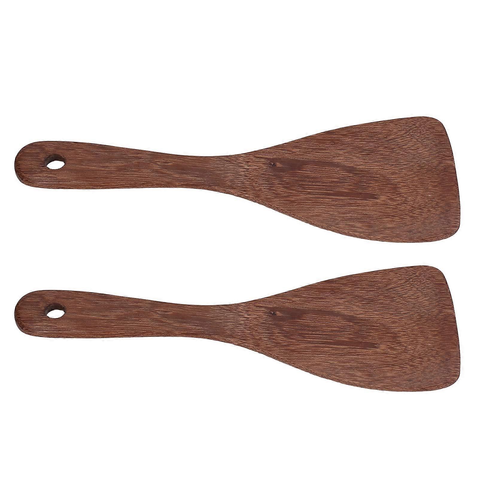 2 Piece Wooden Rice Paddle Set, 29cm Kitchen Spatula for Rice Cookers, Slanted Design Mixing and Serving Utensils