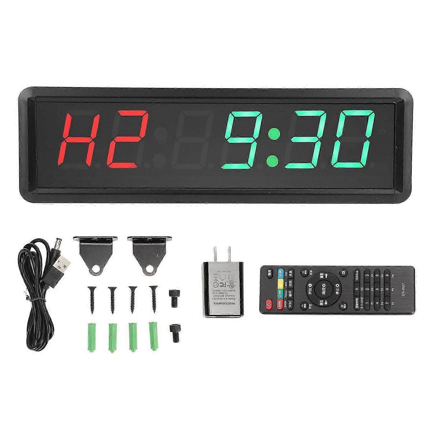 1.8in LED Digital Timer with Remote Control Countdown Interval Clock Stopwatch 100240V
