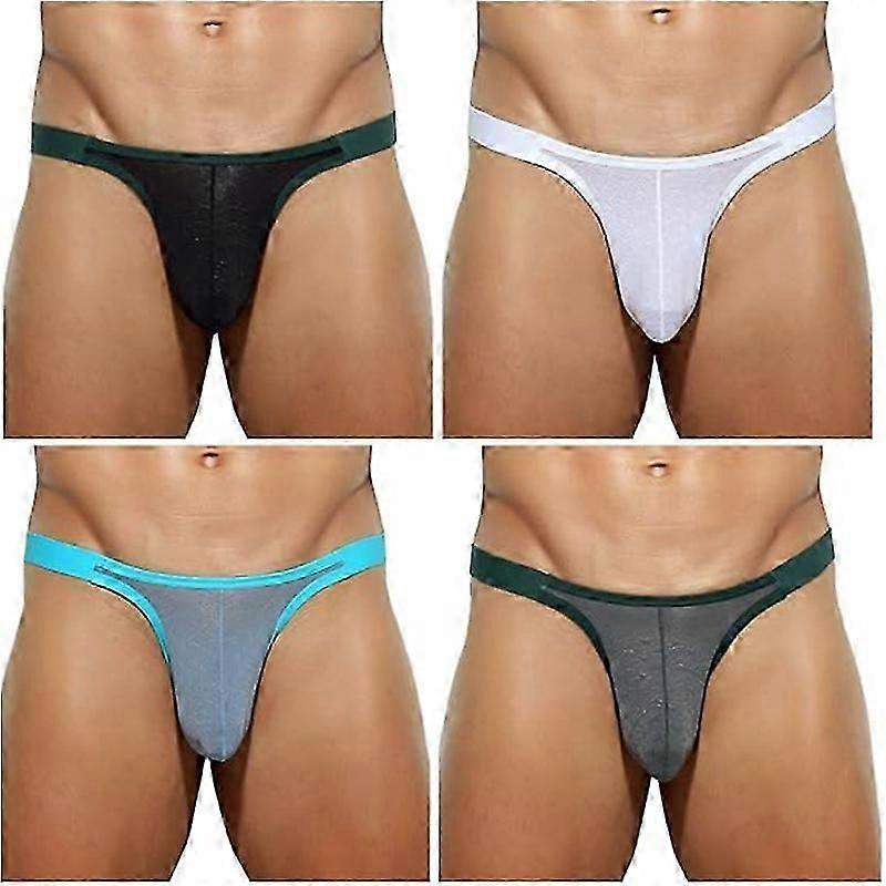 Men's Thongs Underwear 4packs Mesh G-strings