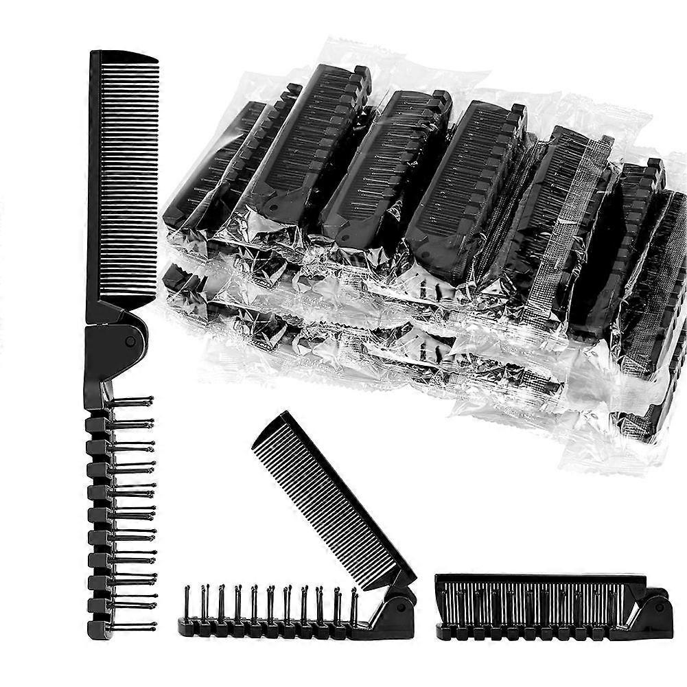 24 Pcs Travel Folding Comb in Bulk, Individually Wrapped Foldable Hair Brush Travel Pocket Mini Hai