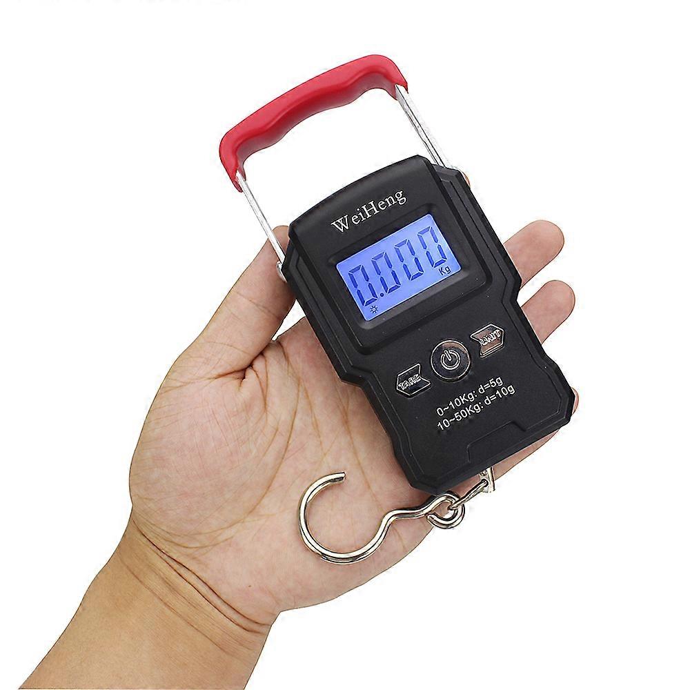 סולם דיג אלקטרוני דיגיטלי 110LB 50 ק"ג סולם וו תלייה מסך LCD מאזני שקילה ניידים