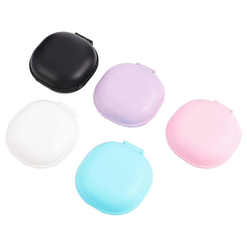 Portable Soap Case with Lid Travel Friendly Storage Box for Camping and Toilet Use Assorted Color 9.5x8.5x3.5cm 5Set