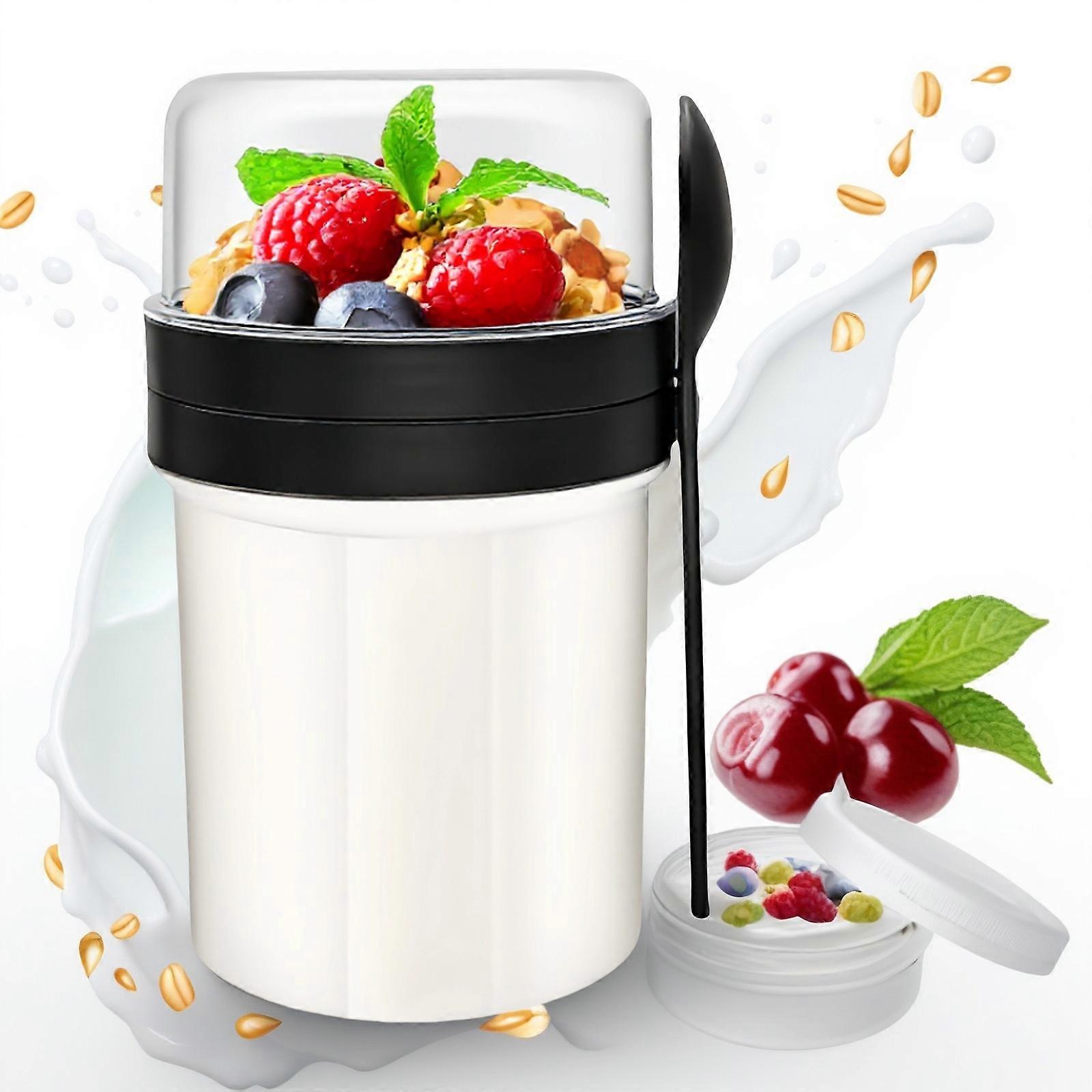 User Friendly Safe Convenient Yogurts Container Secure Cover Design Yogurts Container For Travel Gym School Use White