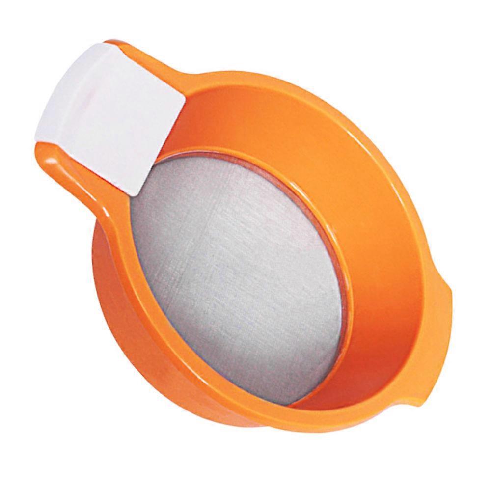 Kitchen Sifter Round Soil Sieve ABS Material Orange 21x15cm Sifting Flour Gardening Use Housewives 1Set