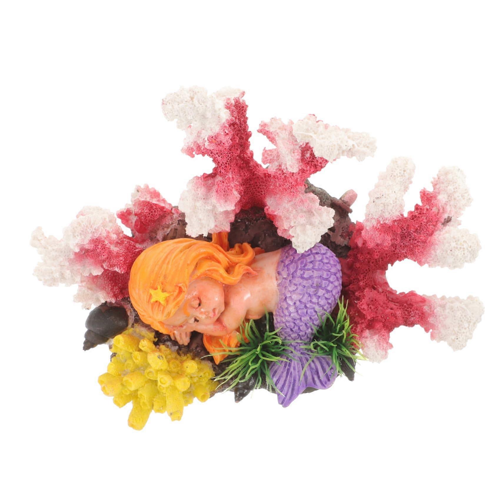 Aquarium Coral Reef Simulation Mermaid Coral Decoration - Realistic Coral Imitation Ornament for Underwater Landscape