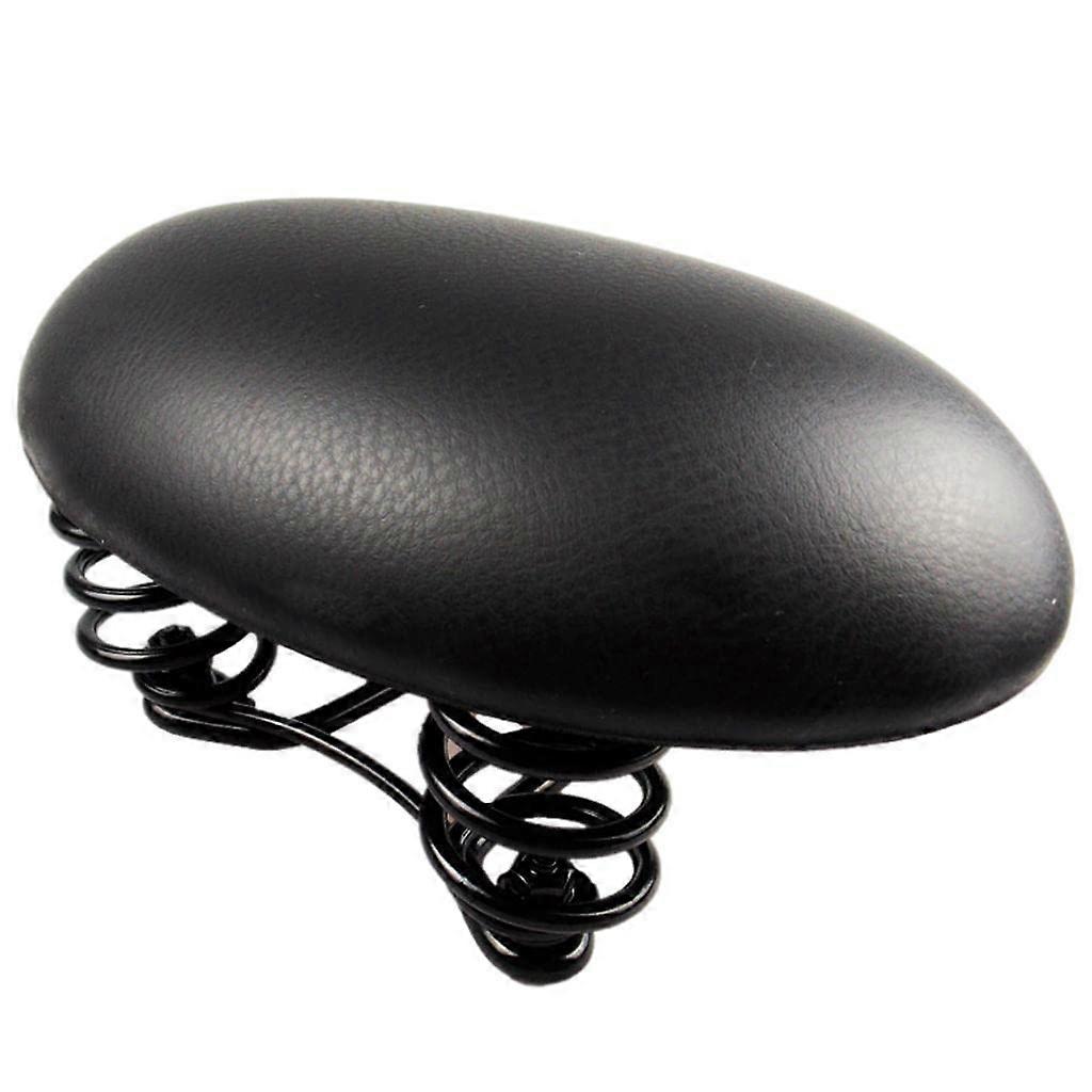 Comfort bicycle seat, soft, noseless, with shock absorber, wide bike saddle.