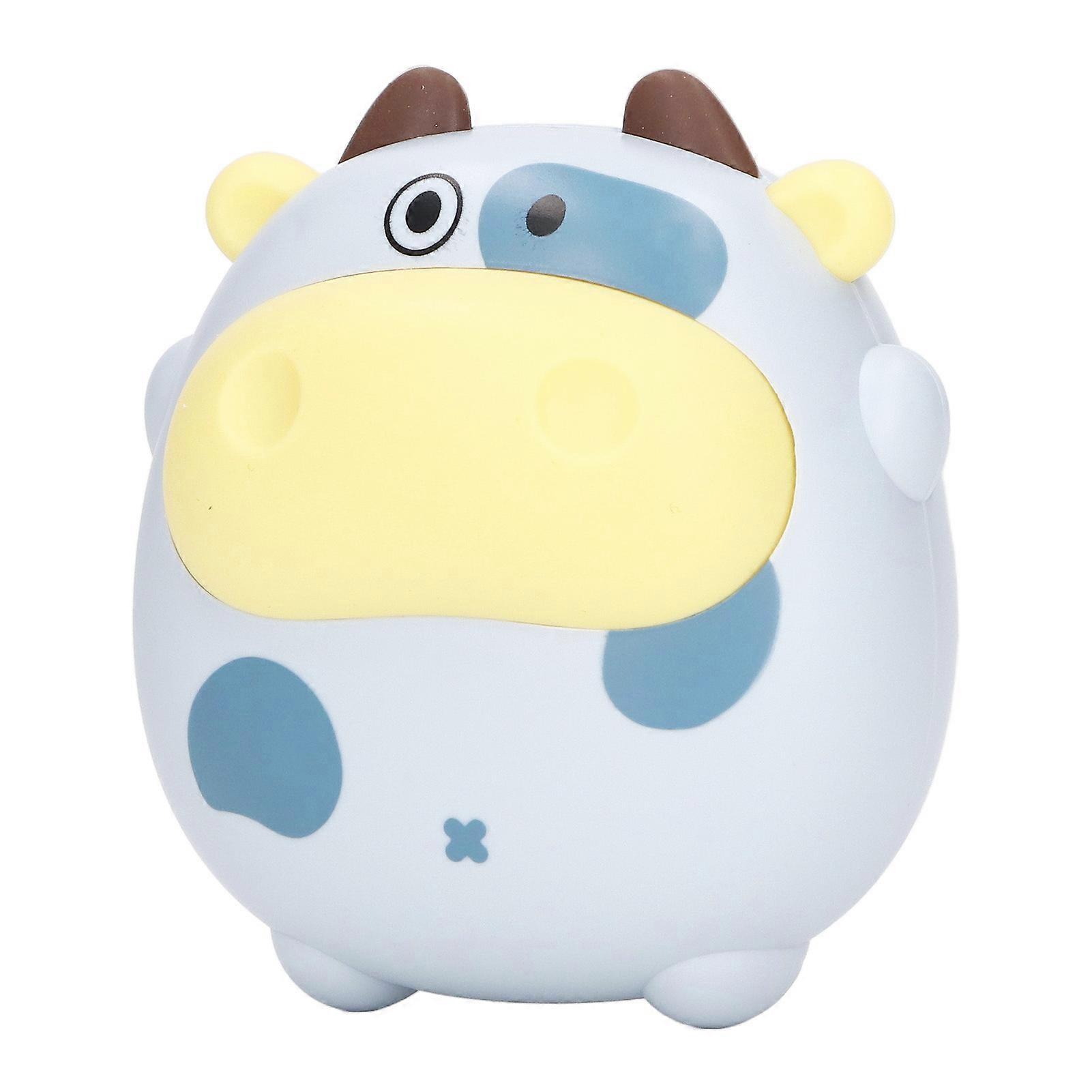 Electric Mini Hand Warmer 2 Levels USB Rechargeable Fast Heating Cartoon Cow Night Light Heater Blue