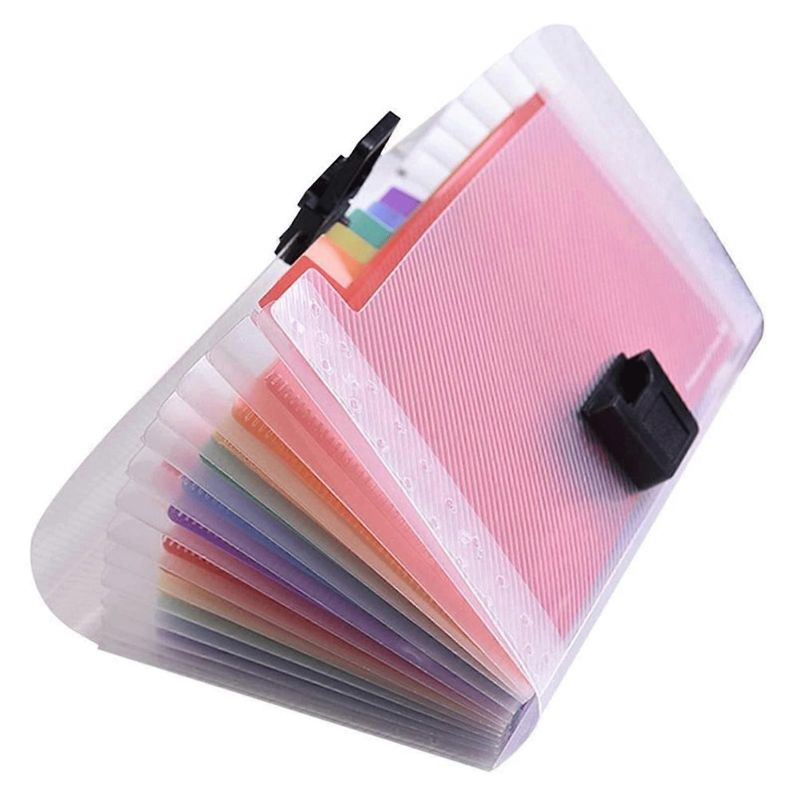 Plastic Wallet Folder Plastic Wallet File Organizer Portable Bag Storage Clip with Buckle Extended File Document Manager Colorful