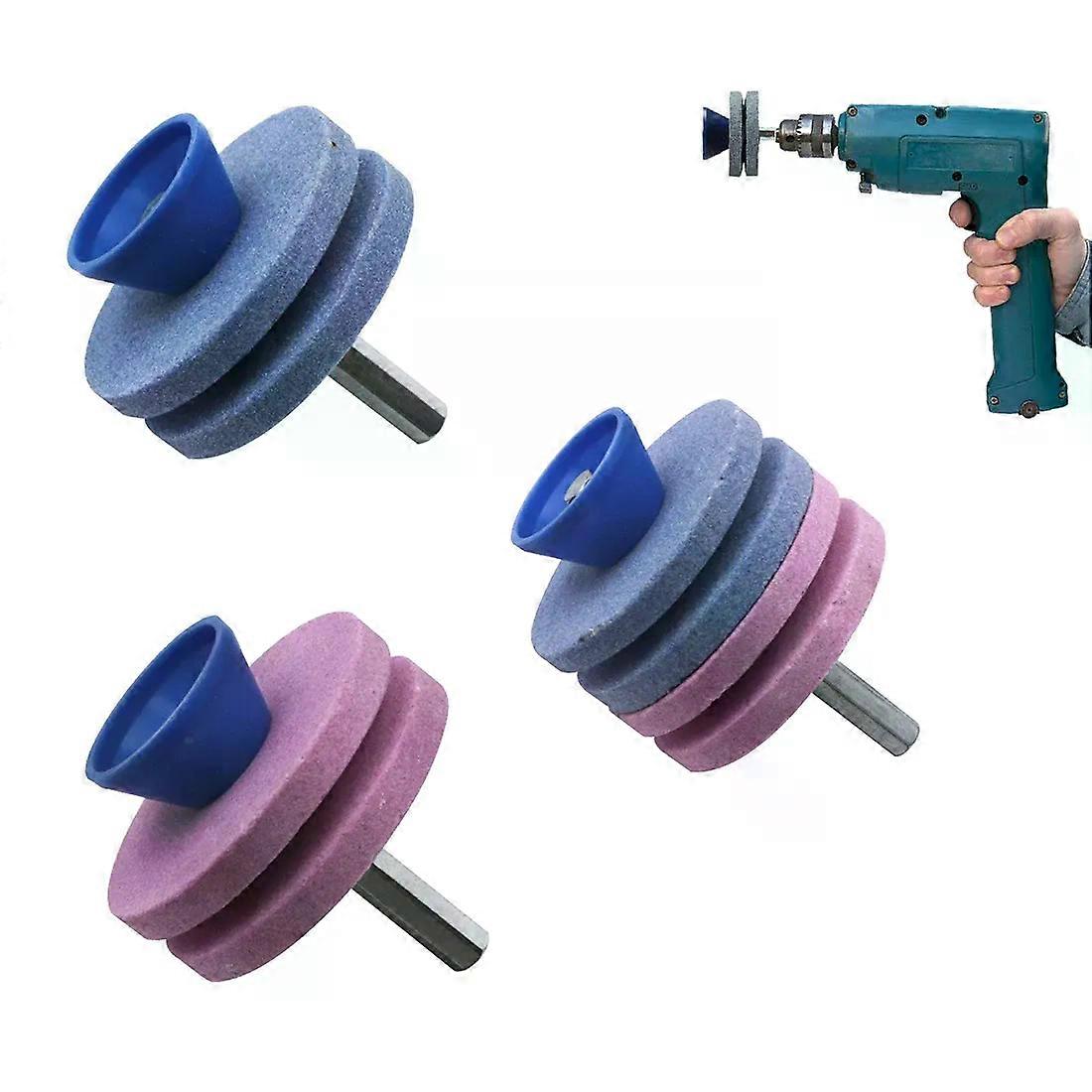 Lawn Mower Sharpener Four-layer Whetstone Lawnmower Blade Sharpener Grinding Universal Grinding Drill Tool