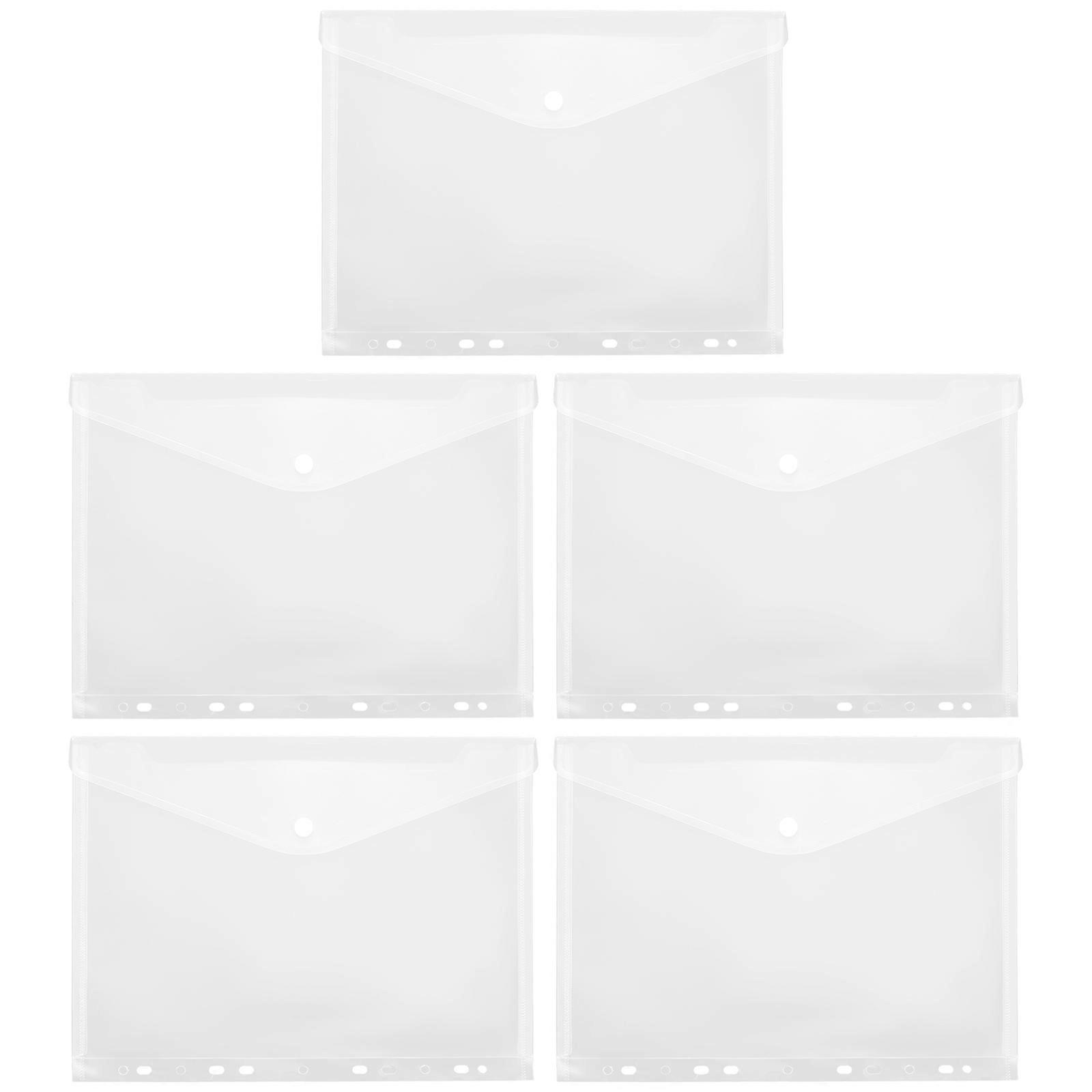 5 Transparent Photo Protectors for Documents, Postcards & Photos Practical File Bags with Loose Leaf Design for Storage and Organization
