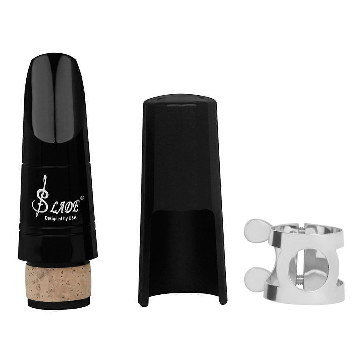 Clarinet Mouthpiece Set with ND80 Head Black Cap Metal Clip Essential Parts for Musical Instrument