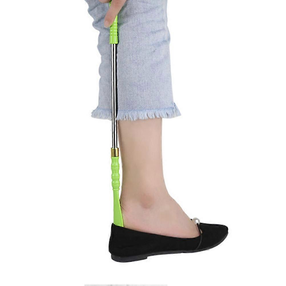 Professional Shoe Horn for Use 2pcs Long Stainless Steel with Green Handle 47cm