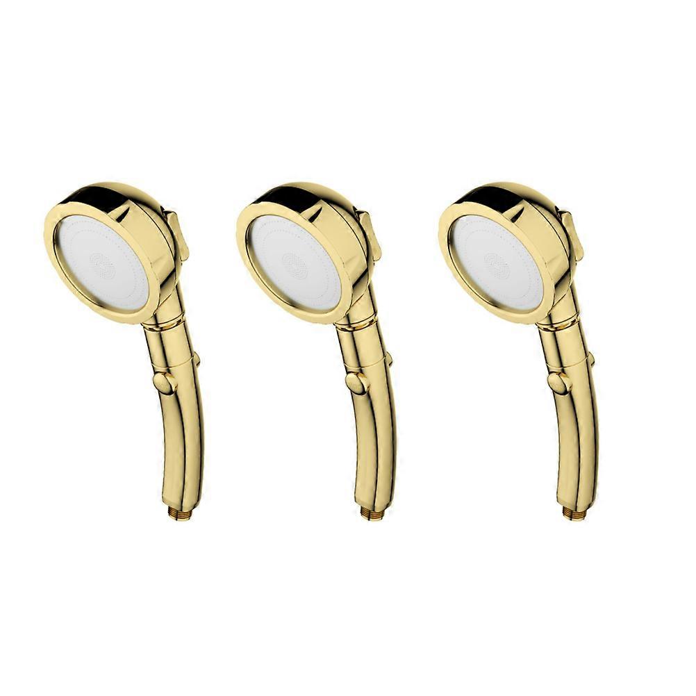 Water Saving Handheld Shower Head 360 Rotating Design Shower Nozzle Sprayer Pressure Boosting Bathroom Use Golden 1Set