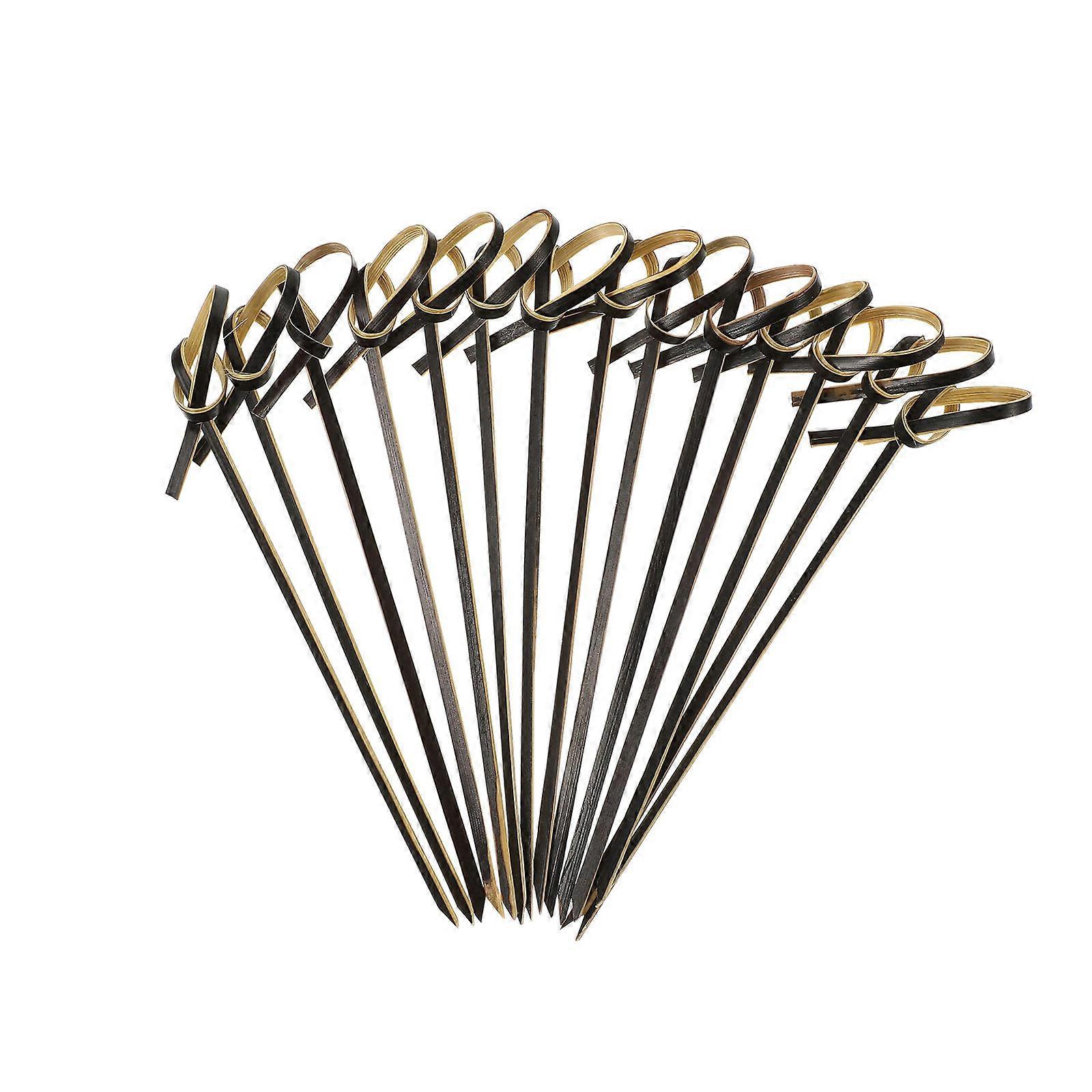 200pcs Bamboo Cocktail Sticks for Food Fruit Picks Disposable Knot Sticks for Home and Restaurant