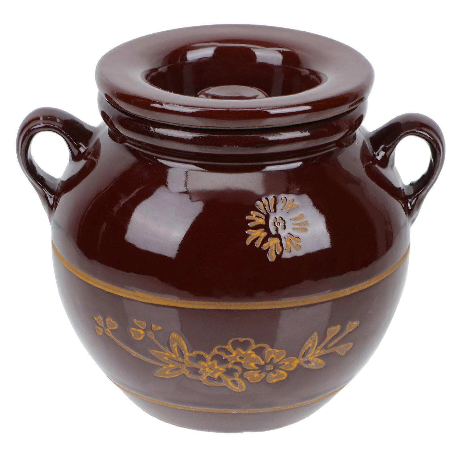 Ceramic Storage Jar with Lid Heat Resistant Pickle Canister for Kitchen, Home & Restaurant Use Secure & Convenient Food Container for Vegetables