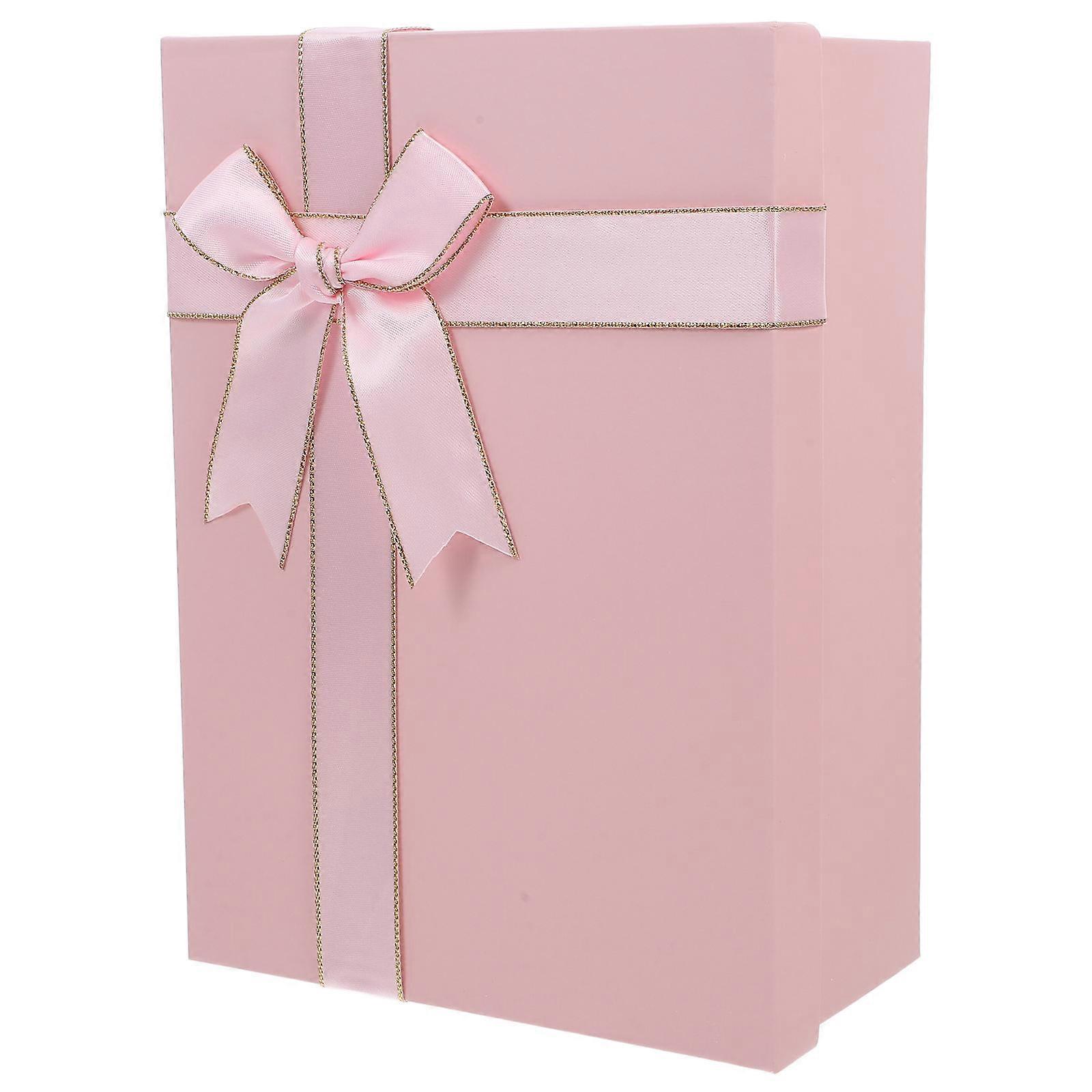 Elegant Pink Paper Gift Box with Ribbon Bowknot for Present Ideal for Holidays and Birthdays 1 Piece