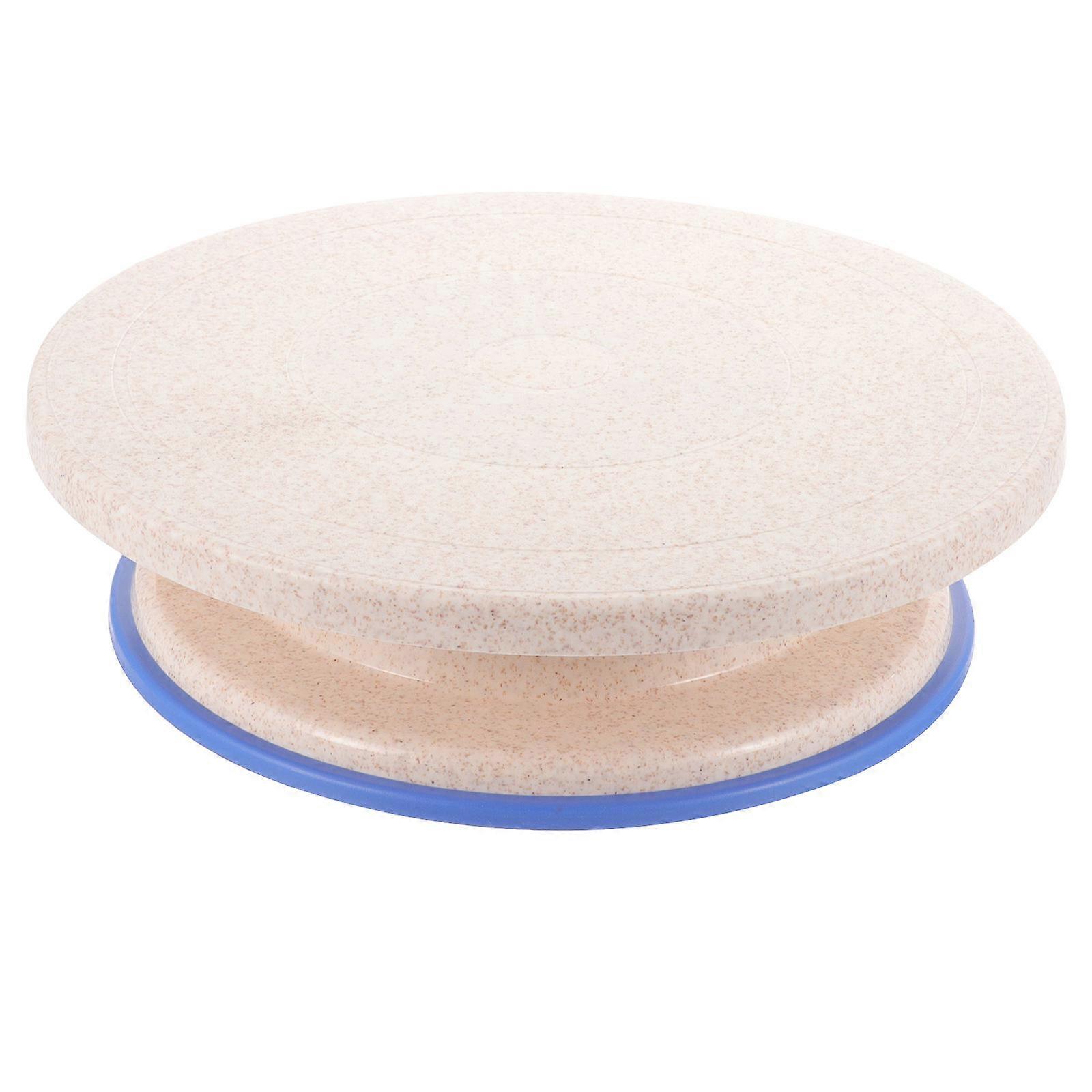 Cake Decorating Turntable for Baking Made of Safe PP Material Beige Color 360 Degree Rotation