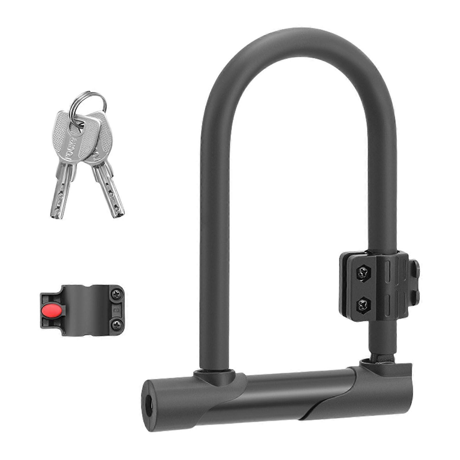 Stainless steel secure lock, robust bike lock for road bike and mountain bike, antitheft Ulock with key, portable antitheft bicycle lock