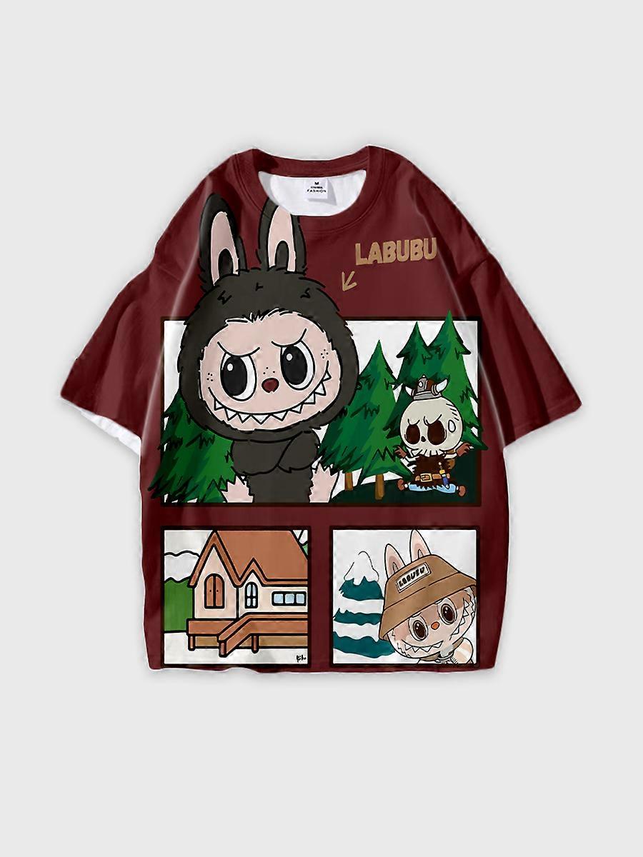 T-shirt round neck Pattern loose short sleeve P2339