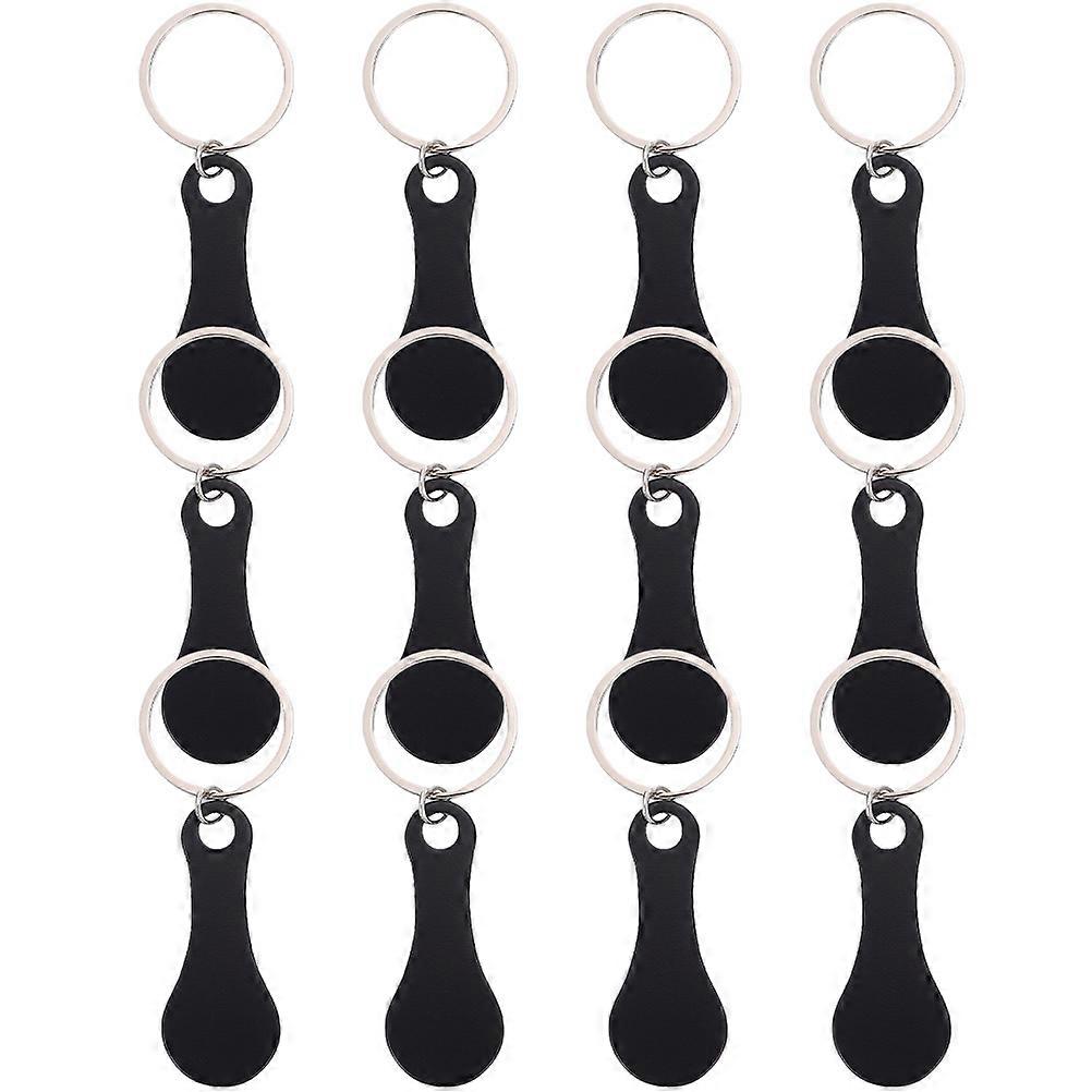 12pcs Stainless Steel Shopping Cart Tokens with Compact Key Holder Lightweight, Portable Key Ring for Store Cart Use, Shopping Cart Accessories