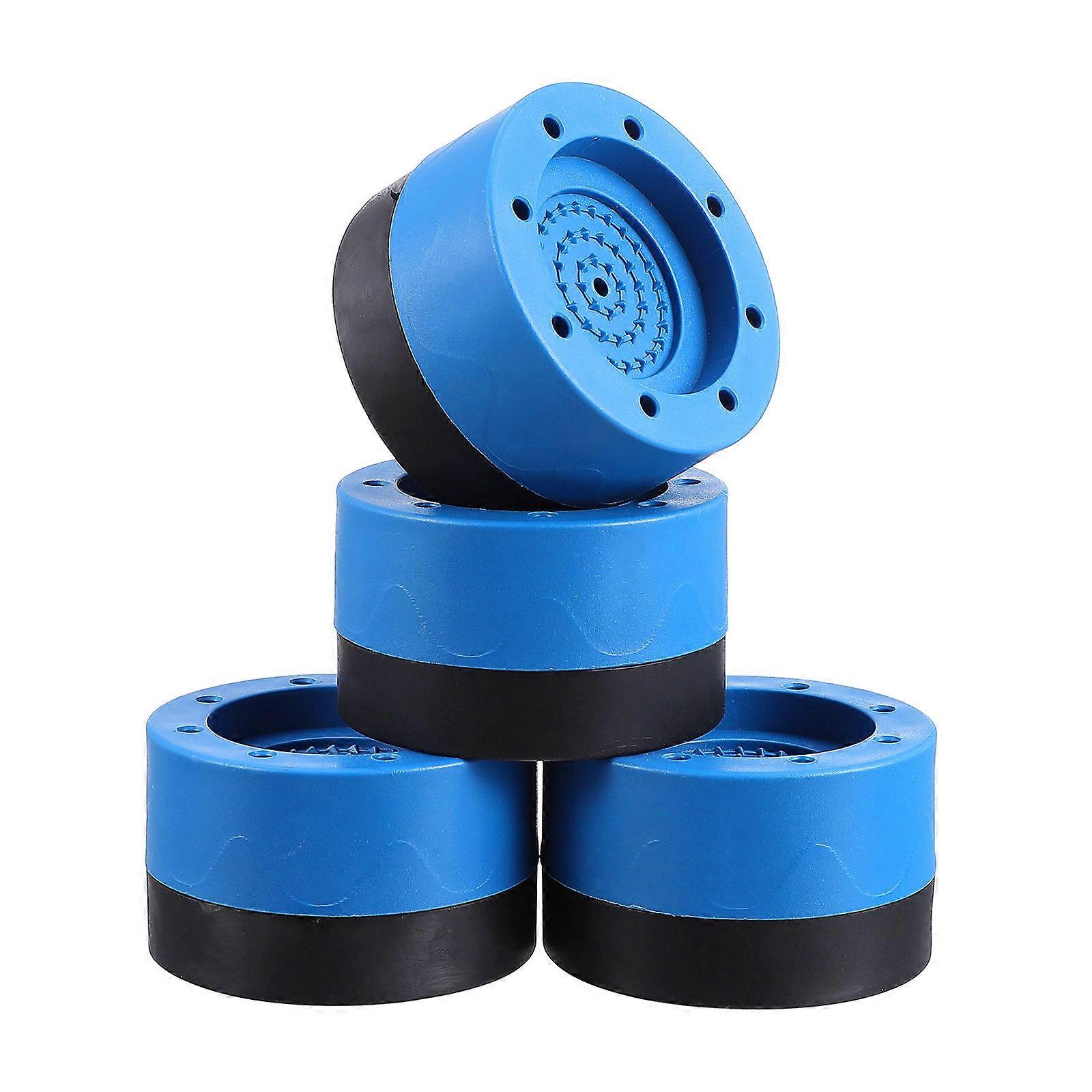 4Set Anti-skid Washing Machine Foot Pads For Large Appliances Vibration Absorbing Height Increase Grip Texture Blue