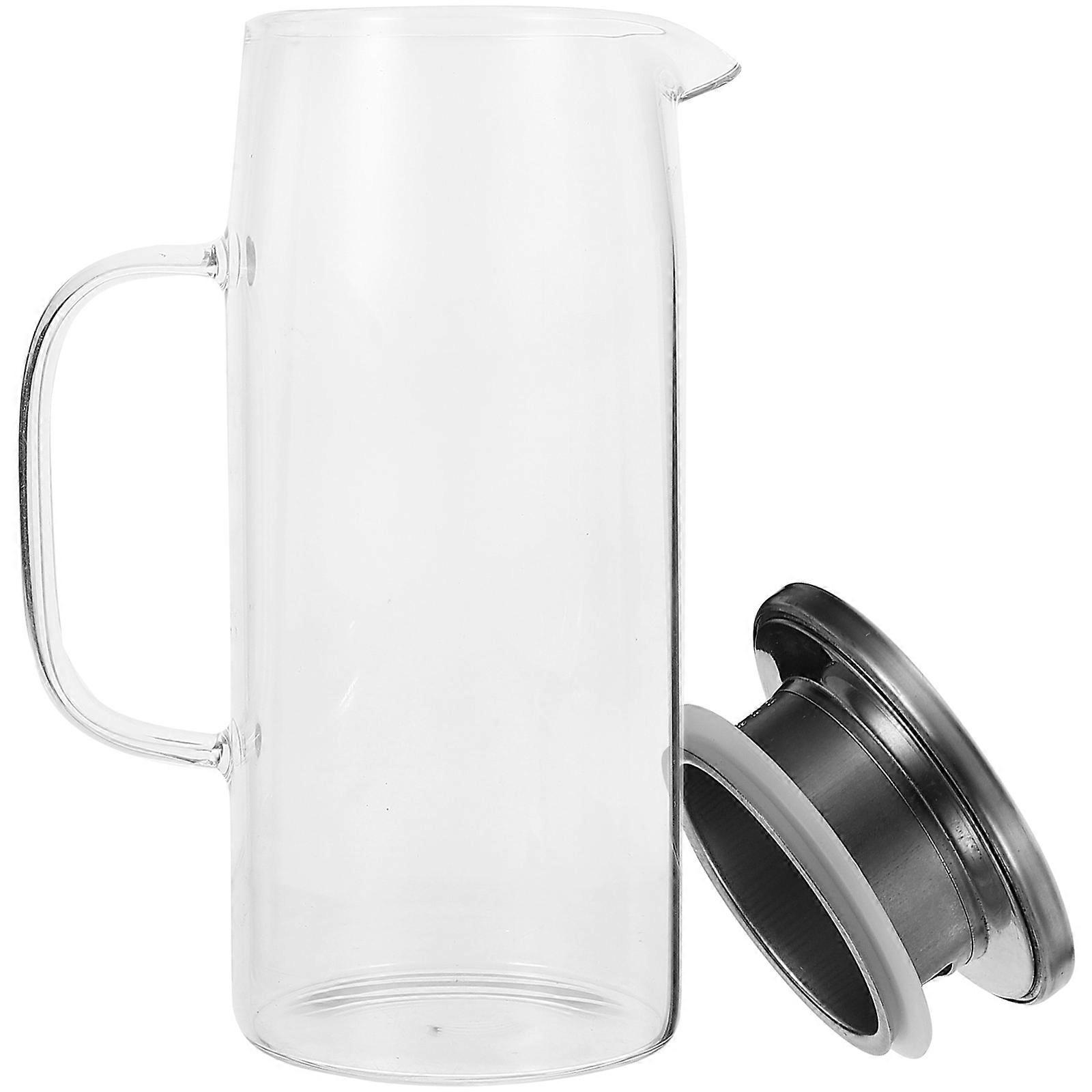 Pichet en verre résistant à la chaleur avec bec goutte à goutte Pichet à boisson de grande capacité pour thé glacé, jus, eau facile à nettoyer pour la maison, la cuisine, le bar, les fêtes