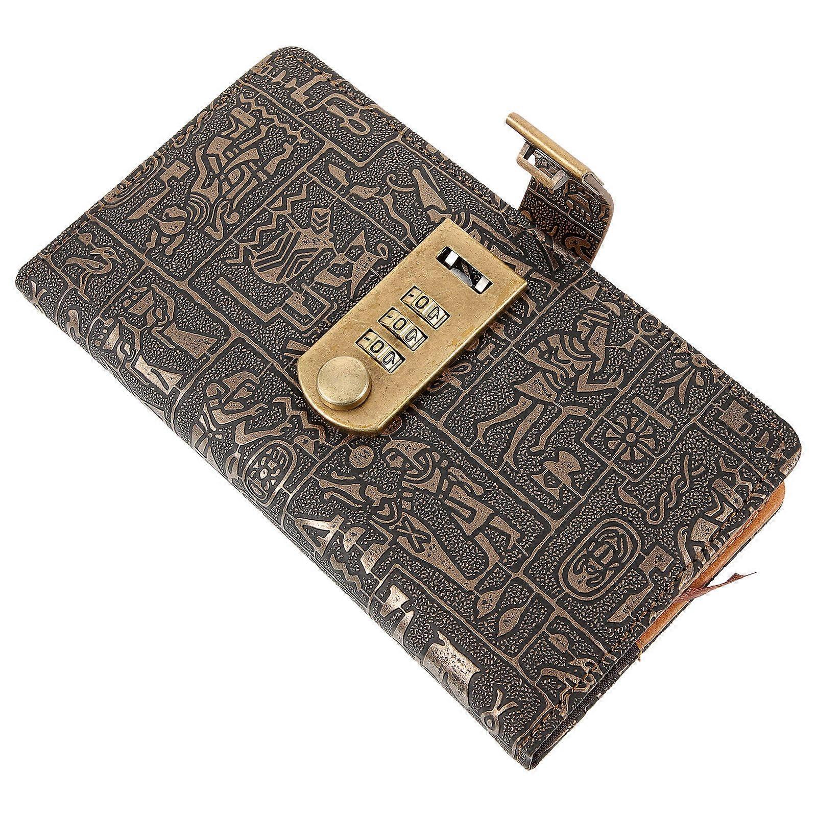 Lock Diary Journal For Family And Friends In A6 Size Dark Brown  Memory Recording 1Pcs