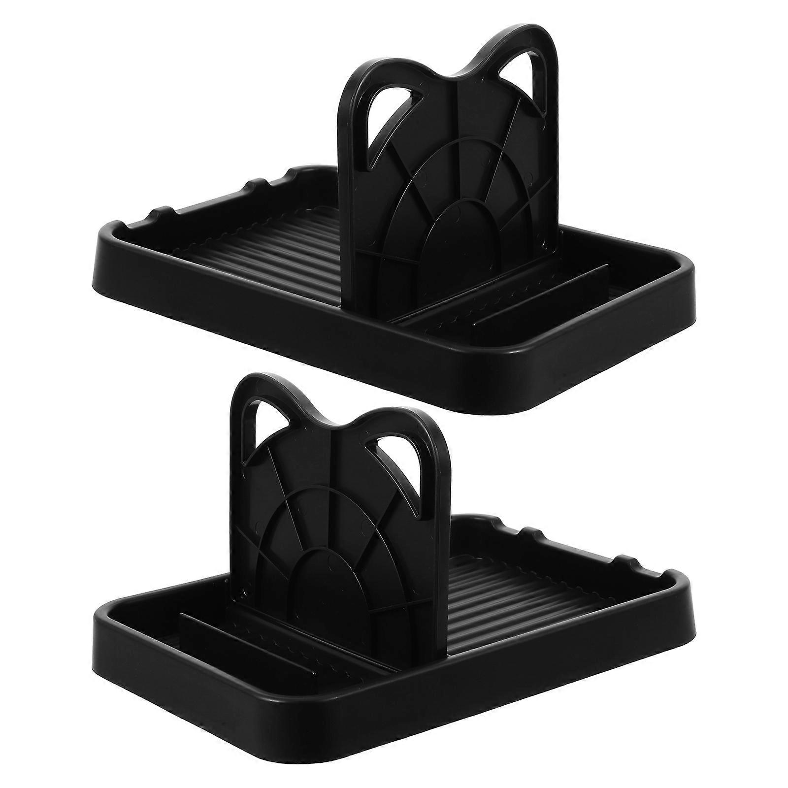 Foldable Cat Kitchen Utensil Holder for Wall or Counter Black Plastic Multifunctional 2pcs