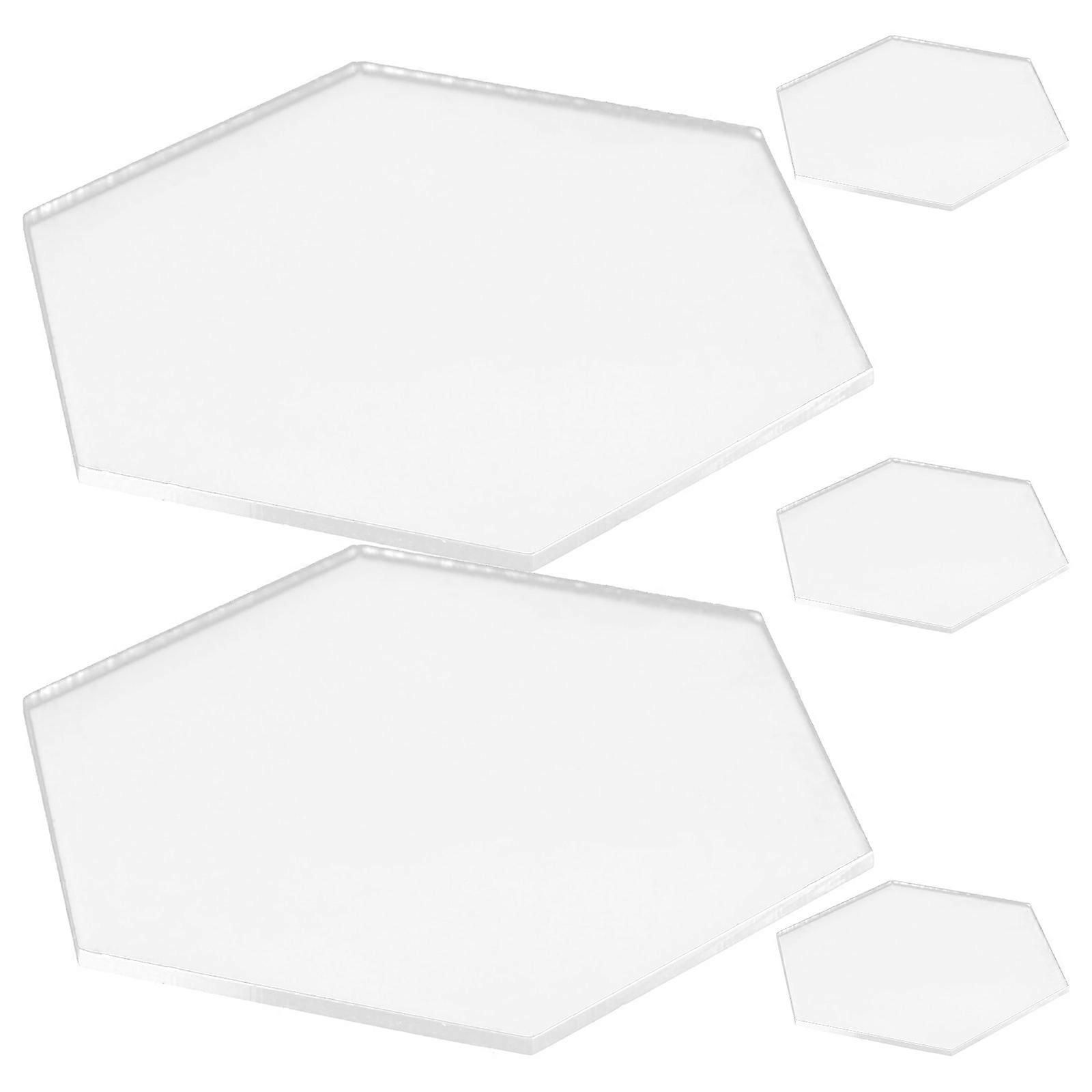 Hexagonal Acrylic Place Cards for Table Setting and Decor White Smooth Surface Reusable 5 Pieces