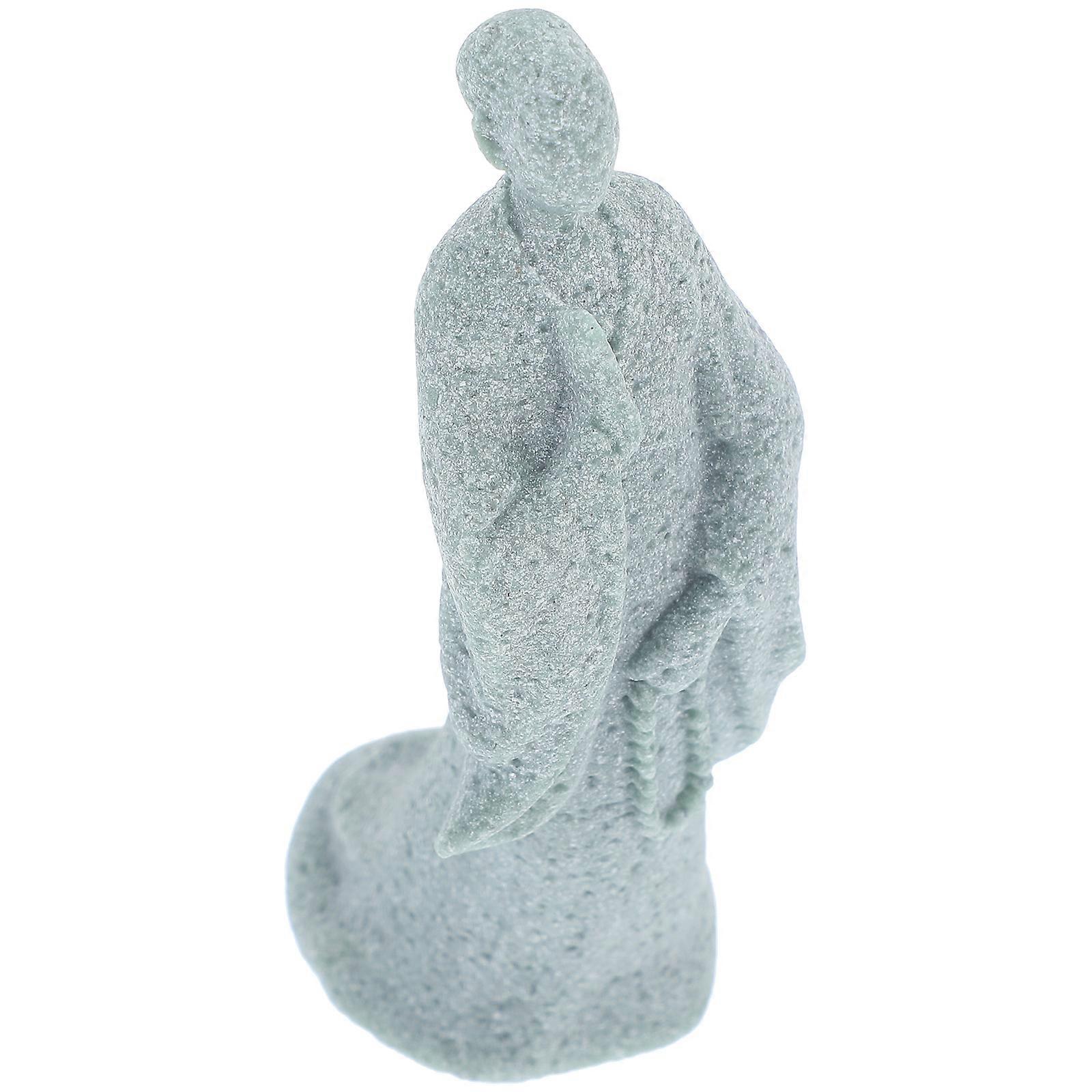 Sandstone Buddha Statue for Decoration Grey Color Creates Peaceful Ambiance 1 Piece
