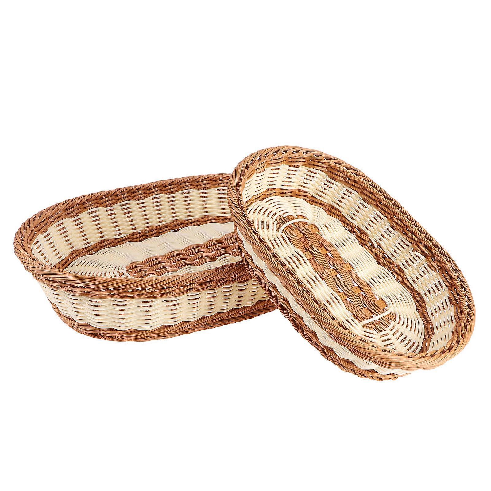 Creative Woven Storage Basket for Home Organization in Assorted Colors and Plastic Material 2pcs