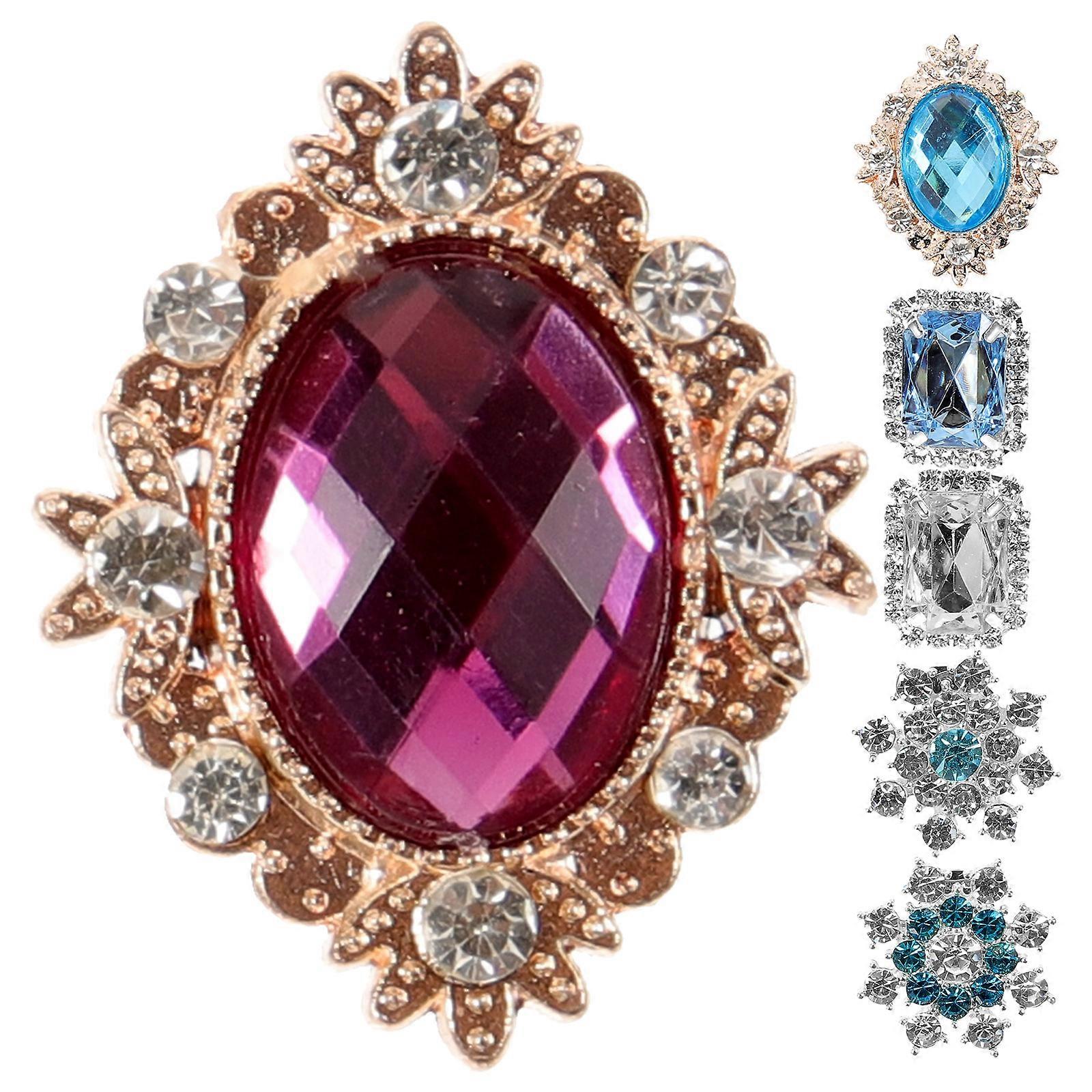 Square Rhombus Snowflake Shoe Decorations For Women 6Pcs