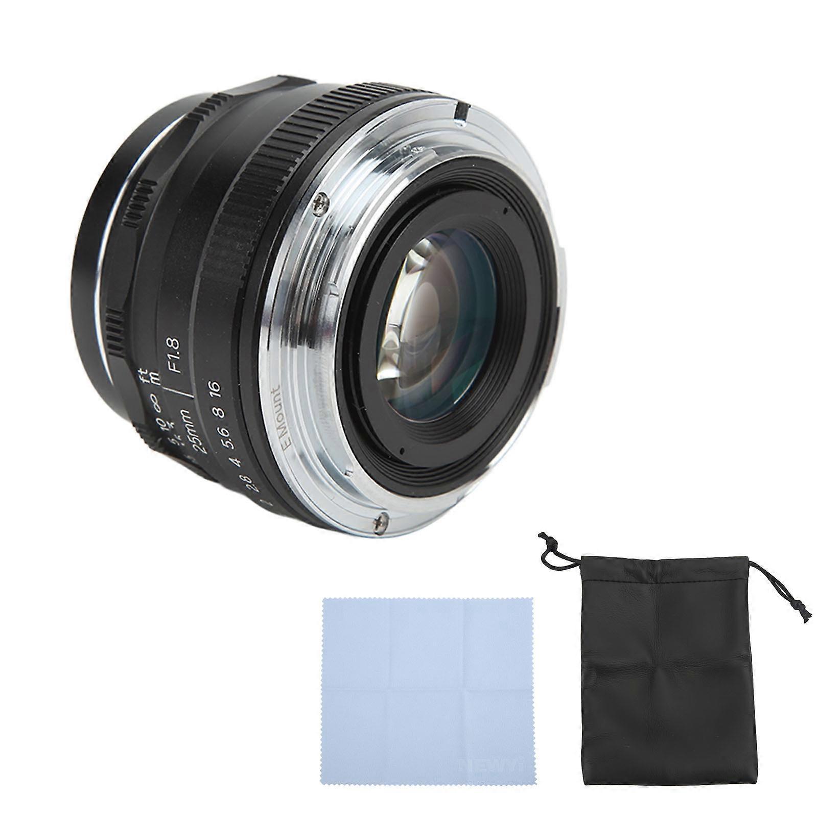 25mm F1.8 Manual Focus Lens APS C Wide Angle Lens for Sony E Mount Cameras A6500 A6300